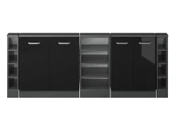 Vicco Armário de cozinha para sótão inclinado alto brilho 210x46x81.6 r-line^ Móvel De Arrumação