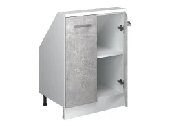 New Vicco Armário de cozinha para sótão inclinado betão 60x46x81.6 r-line Cinzento claro