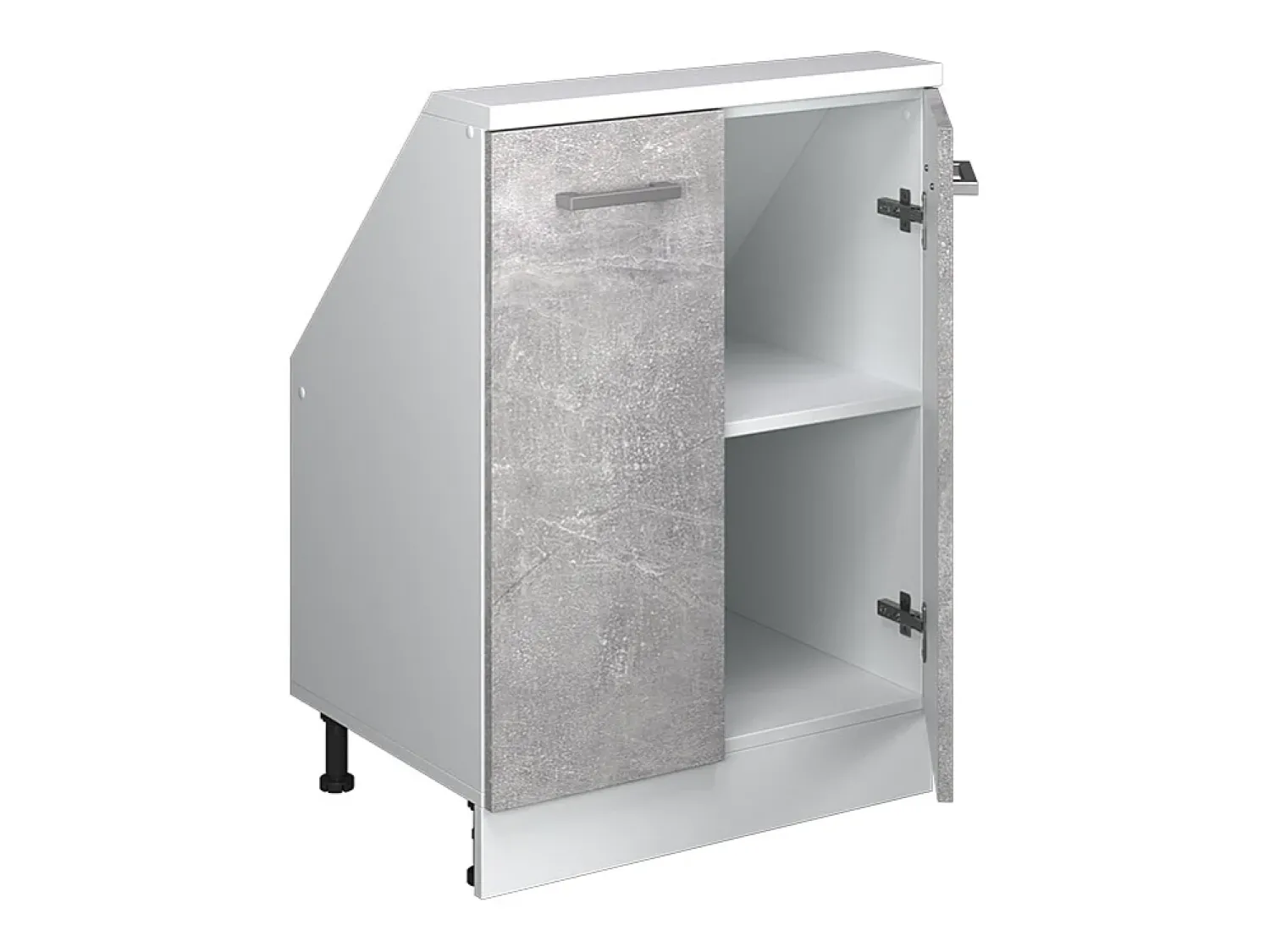 New Vicco Armário de cozinha para sótão inclinado betão 60x46x81.6 r-line Cinzento claro