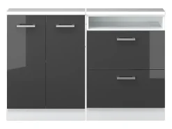 Vicco Armário de cozinha para sótão inclinado antracite alto brilho 120x46x81.6 r-line^ Móvel De Arrumação