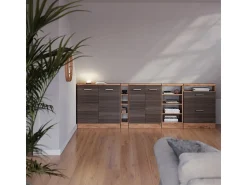 Móvel De Arrumação|Vicco Armário de cozinha para sótão inclinado cinza nobre 80x46x81.6 r-line Cinzento claro