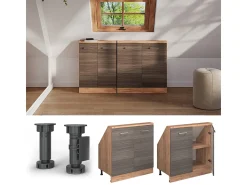Móvel De Arrumação|Vicco Armário de cozinha para sótão inclinado cinza nobre 80x46x81.6 r-line Cinzento claro
