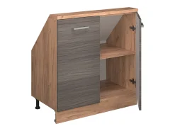 Móvel De Arrumação|Vicco Armário de cozinha para sótão inclinado cinza nobre 80x46x81.6 r-line Cinzento claro
