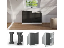 Discount Vicco Armário de cozinha para sótão inclinado casa de campo antracite 60x46x81.6 r-line Cinza antracite