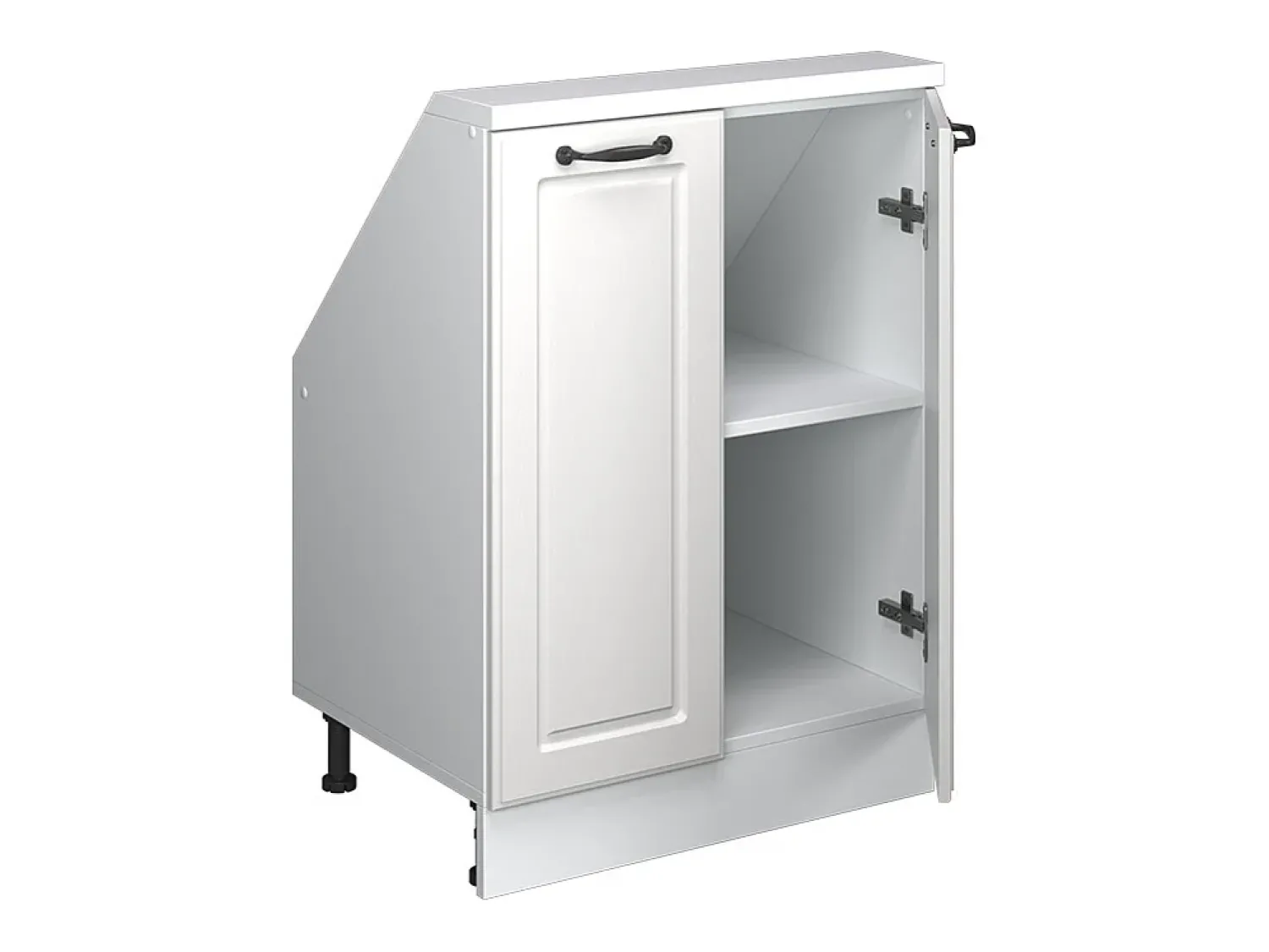 Móvel De Arrumação*Vicco Armário de cozinha para sótão inclinado casa de campo branca 60x46x81.6 r-line Branco sujo