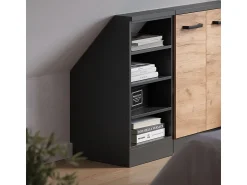 Móvel De Arrumação*Vicco Armário de cozinha para sótão inclinado antracite 40x46x81.6 r-line Cinza antracite