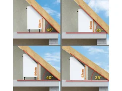 Clearance Vicco Armário de cozinha para sótão inclinado alto brilho 210x46x81.6 r-line Branco