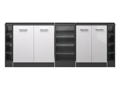 Clearance Vicco Armário de cozinha para sótão inclinado alto brilho 210x46x81.6 r-line Branco