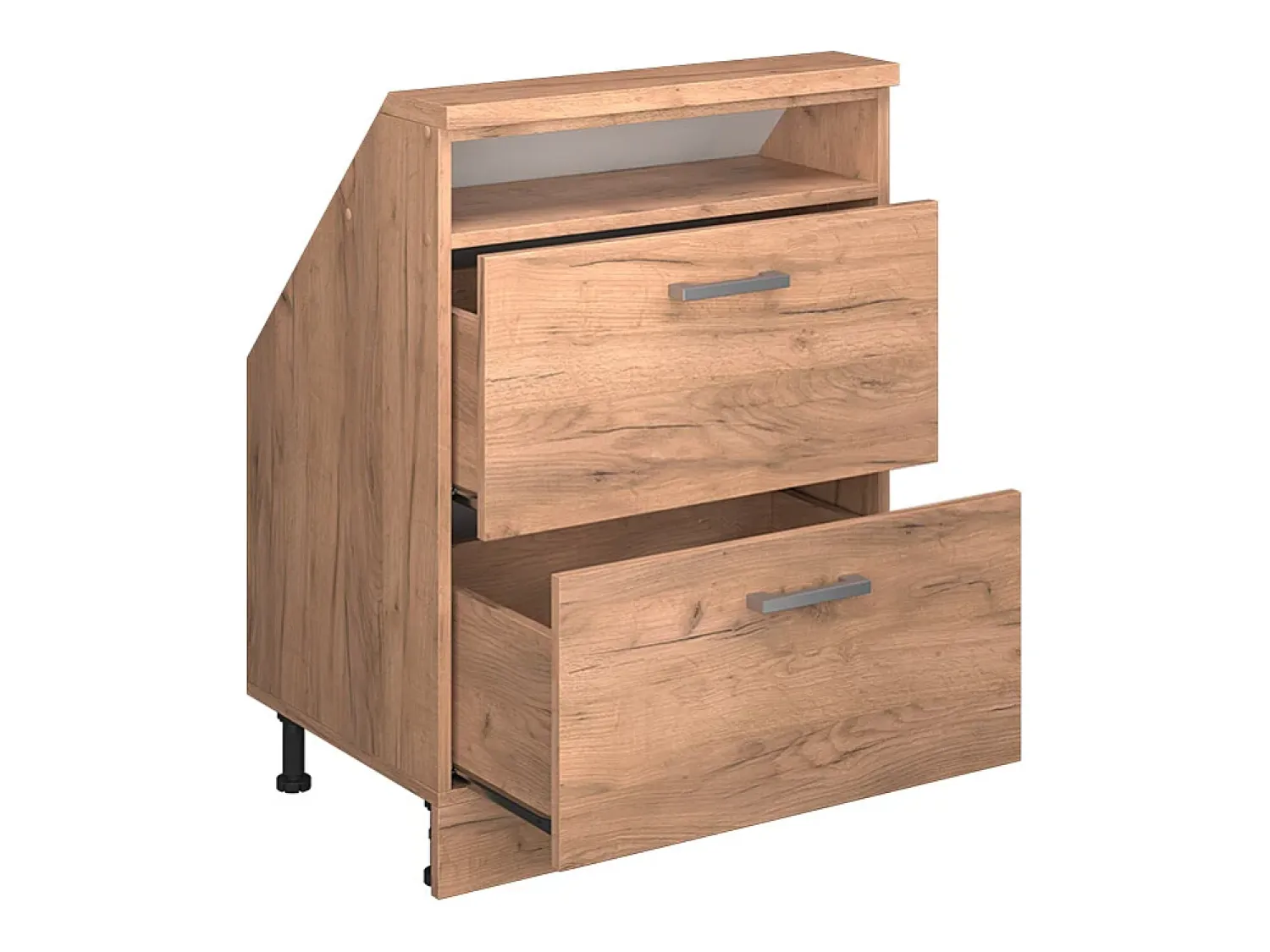 Móvel De Arrumação*Vicco Armário de cozinha para sótão inclinado carvalho goldkraft 60x46x81.6 r-line Natural escuro