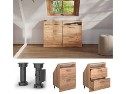 Móvel De Arrumação*Vicco Armário de cozinha para sótão inclinado carvalho goldkraft 60x46x81.6 r-line Natural escuro