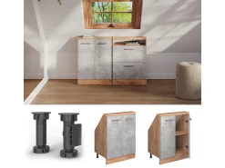 Móvel De Arrumação*Vicco Armário de cozinha para sótão inclinado betão 60x46x81.6 r-line Cinzento claro