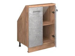 Móvel De Arrumação*Vicco Armário de cozinha para sótão inclinado betão 60x46x81.6 r-line Cinzento claro