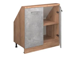 Móvel De Arrumação*Vicco Armário de cozinha para sótão inclinado betão 80x46x81.6 r-line Cinzento claro