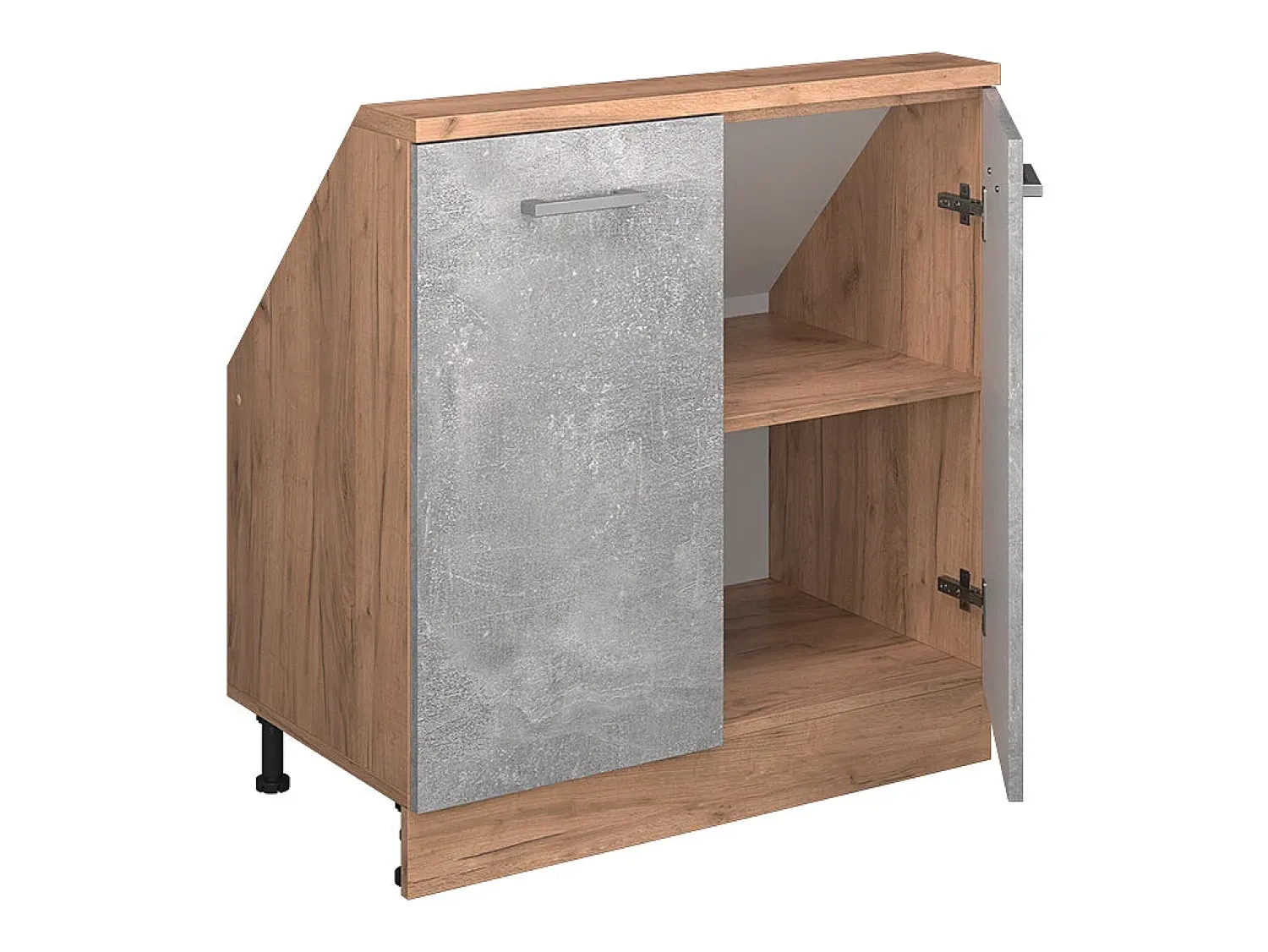 Móvel De Arrumação*Vicco Armário de cozinha para sótão inclinado betão 80x46x81.6 r-line Cinzento claro