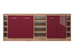 Clearance Vicco Armário de cozinha para sótão inclinado alto brilho 210x46x81.6 r-line Vermelho