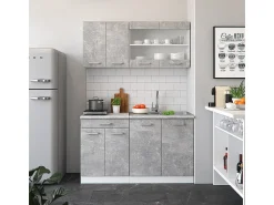 Best Vicco Armário de cozinha para sótão inclinado betão 60x46x81.6 r-line Cinzento claro