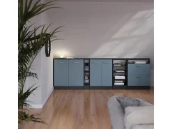 Vicco Armário de cozinha para sótão inclinado -cinza 60x46x81.6 r-line^ Móvel De Arrumação