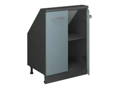 Vicco Armário de cozinha para sótão inclinado -cinza 60x46x81.6 r-line^ Móvel De Arrumação