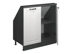 Móvel De Arrumação*Vicco Armário de cozinha para sótão inclinado casa de campo branca 80x46x81.6 r-line Branco sujo