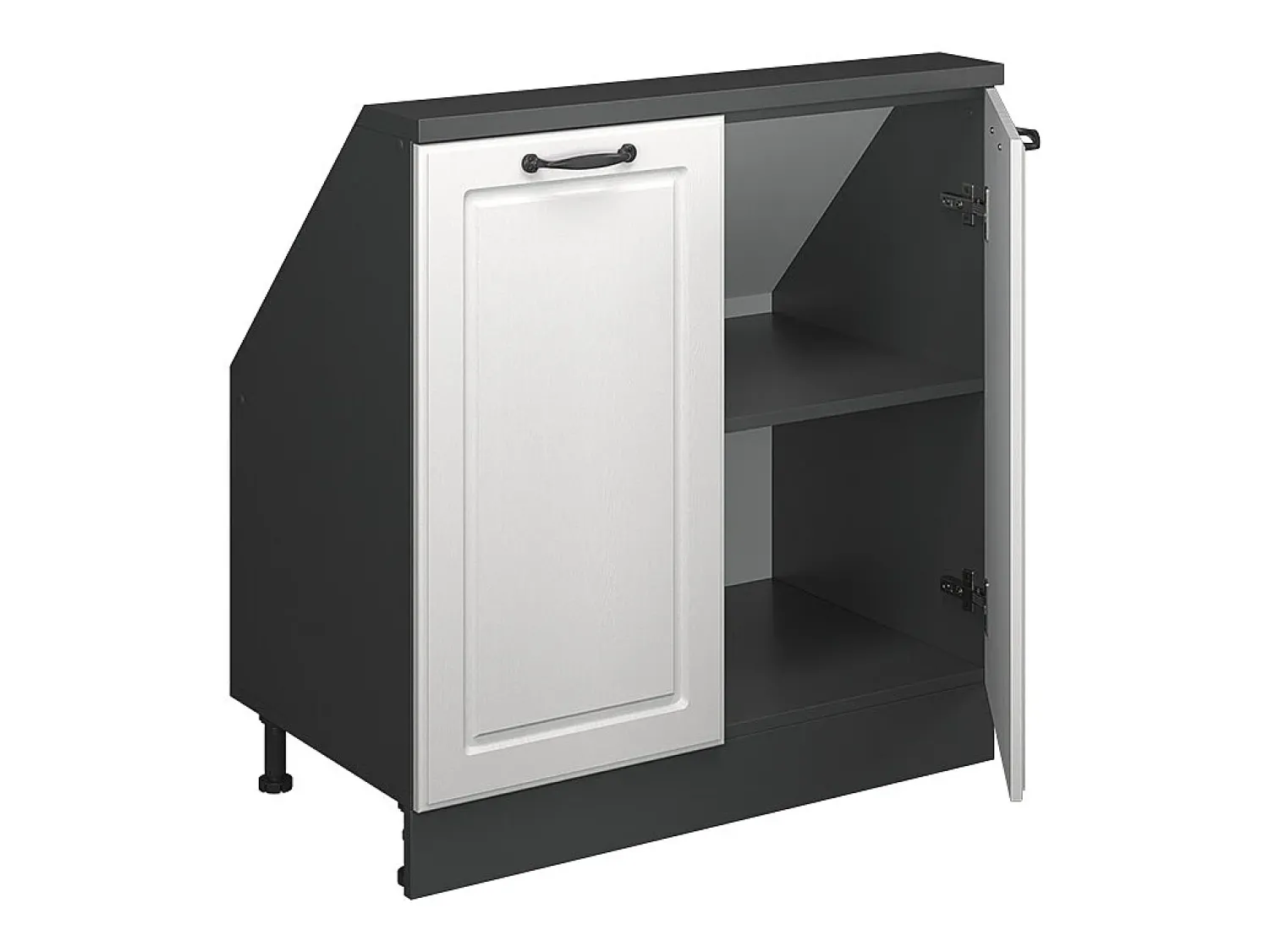 Móvel De Arrumação*Vicco Armário de cozinha para sótão inclinado casa de campo branca 80x46x81.6 r-line Branco sujo