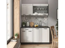 Móvel De Arrumação*Vicco Armário de cozinha para sótão inclinado casa de campo branca 80x46x81.6 r-line Branco sujo