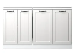Vicco Armário de cozinha para sótão inclinado casa de campo branca 140x46x81.6 r-line^ Móvel De Arrumação