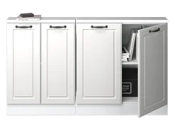 Vicco Armário de cozinha para sótão inclinado casa de campo branca 140x46x81.6 r-line^ Móvel De Arrumação