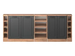 Clearance Vicco Armário de cozinha para sótão inclinado casa de campo antracite 210x46x81.6 r-line Cinza antracite