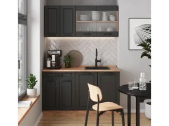 Clearance Vicco Armário de cozinha para sótão inclinado casa de campo antracite 210x46x81.6 r-line Cinza antracite