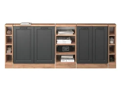 Clearance Vicco Armário de cozinha para sótão inclinado casa de campo antracite 210x46x81.6 r-line Cinza antracite