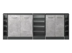 Móvel De Arrumação|Vicco Armário de cozinha para sótão inclinado betão 210x46x81.6 r-line Cinzento claro