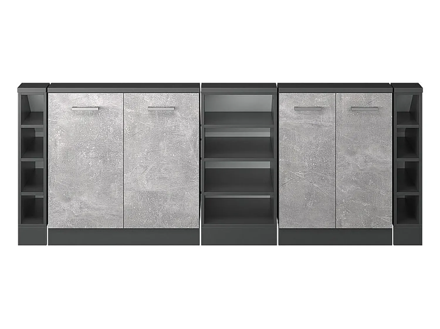 Móvel De Arrumação|Vicco Armário de cozinha para sótão inclinado betão 210x46x81.6 r-line Cinzento claro