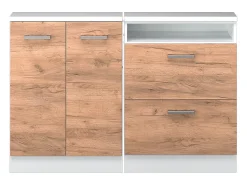 Sale Vicco Armário de cozinha para sótão inclinado carvalho goldkraft 120x46x81.6 r-line Natural escuro