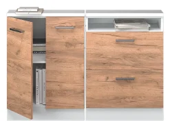 Sale Vicco Armário de cozinha para sótão inclinado carvalho goldkraft 120x46x81.6 r-line Natural escuro