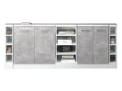Outlet Vicco Armário de cozinha para sótão inclinado betão 210x46x81.6 r-line Cinzento claro