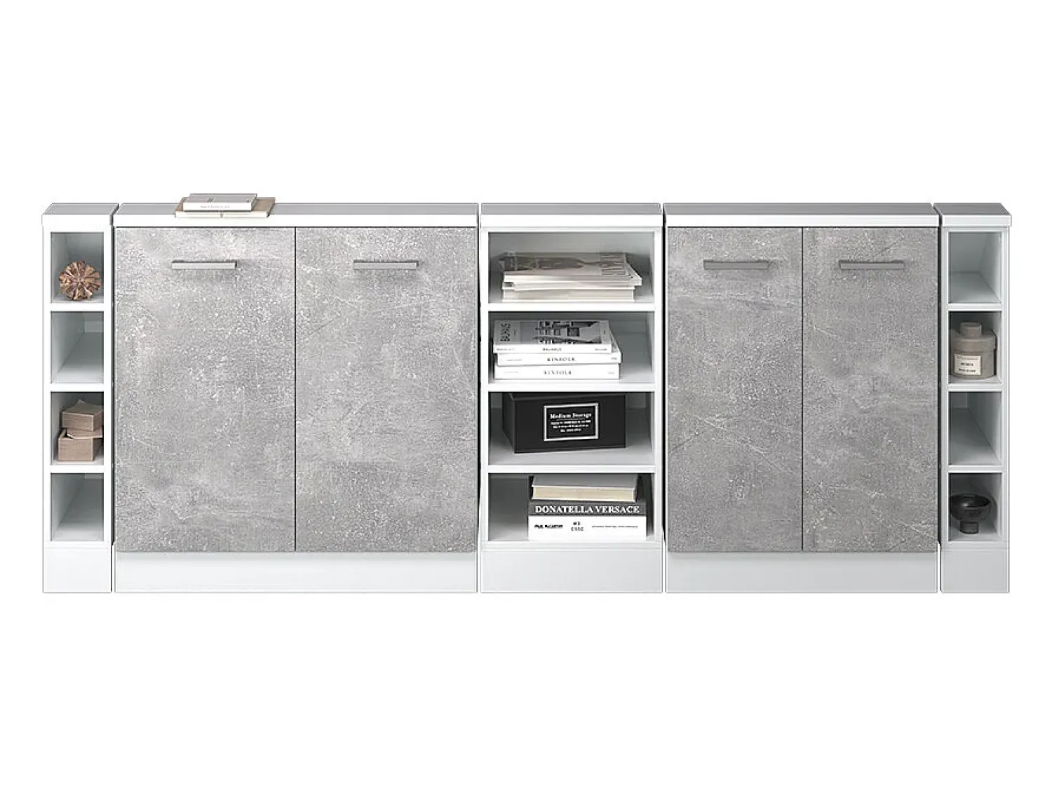 Outlet Vicco Armário de cozinha para sótão inclinado betão 210x46x81.6 r-line Cinzento claro