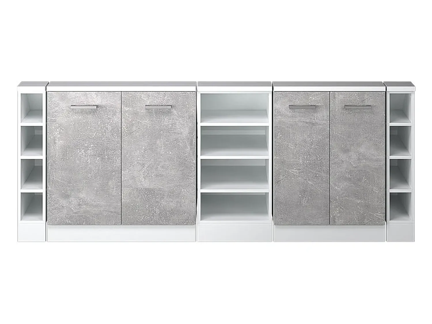 Outlet Vicco Armário de cozinha para sótão inclinado betão 210x46x81.6 r-line Cinzento claro