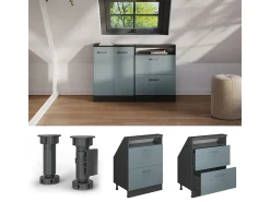 Discount Vicco Armário de cozinha para sótão inclinado -cinza 60x46x81.6 r-line Azul