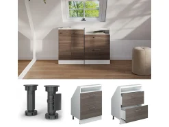 Móvel De Arrumação|Vicco Armário de cozinha para sótão inclinado cinza nobre 60x46x81.6 r-line Cinzento claro