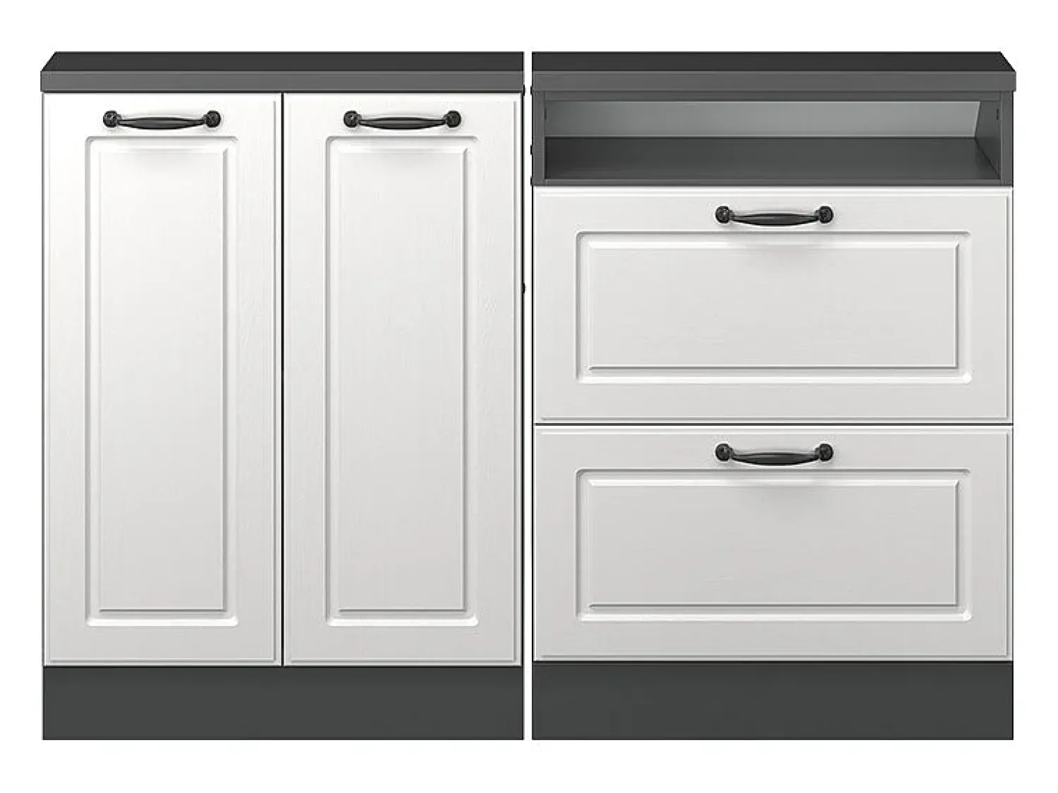 Móvel De Arrumação*Vicco Armário de cozinha para sótão inclinado casa de campo branca 120x46x81.6 r-line Branco sujo