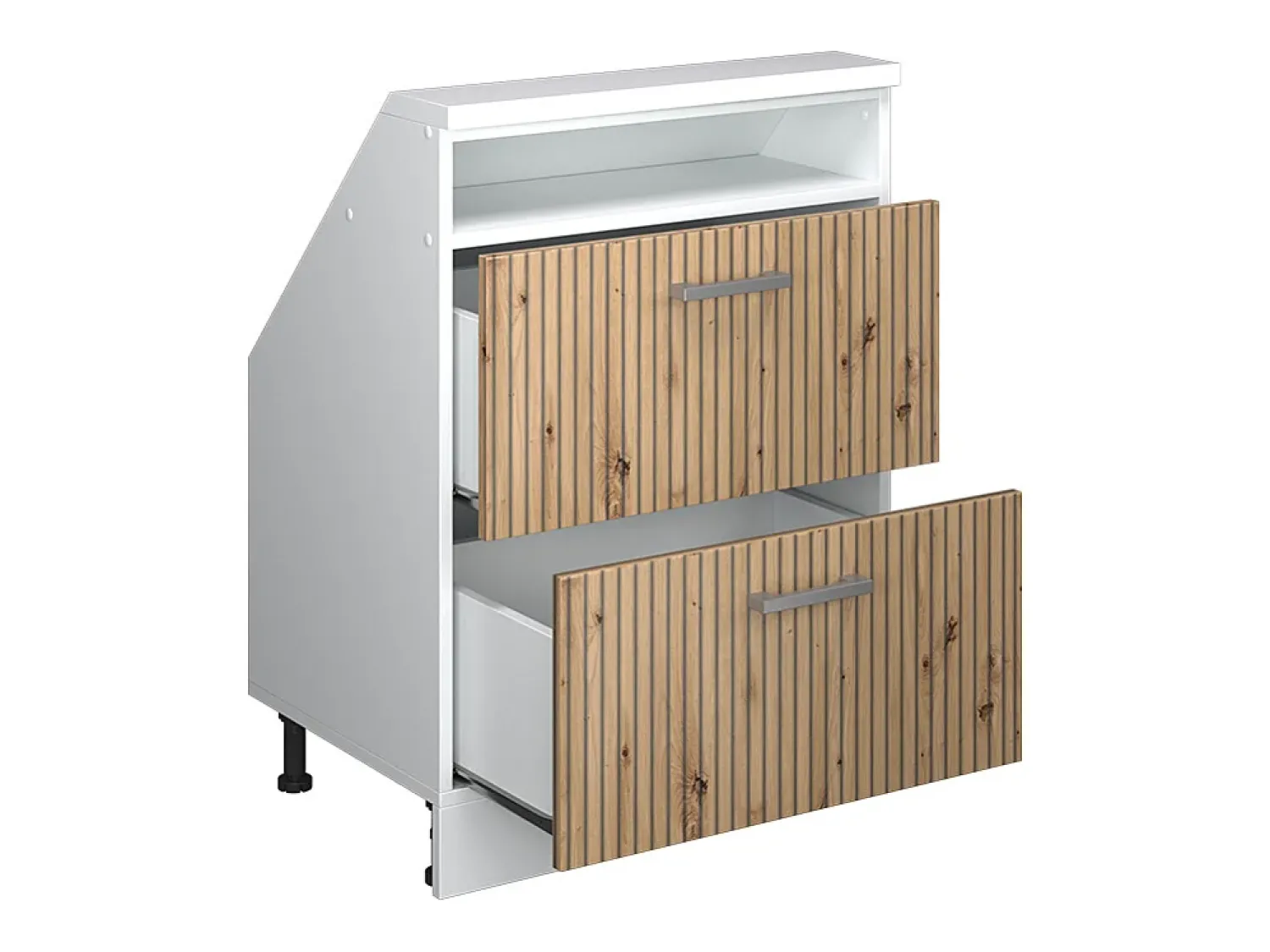 Vicco Armário de cozinha para sótão inclinado carvalho artesanal 60x46x81.6 r-line Natural claro