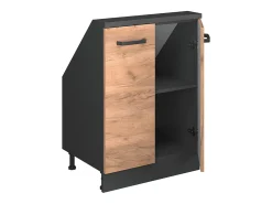 Sale Vicco Armário de cozinha para sótão inclinado carvalho goldkraft 60x46x81.6 r-line Natural escuro