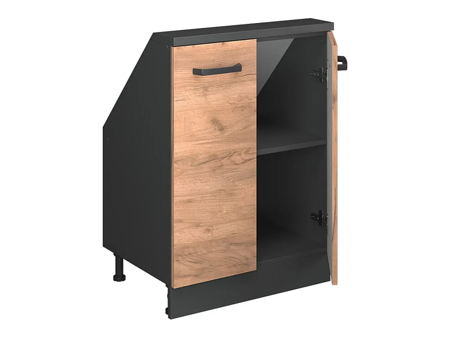Sale Vicco Armário de cozinha para sótão inclinado carvalho goldkraft 60x46x81.6 r-line Natural escuro