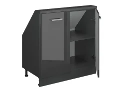 Móvel De Arrumação|Vicco Armário de cozinha para sótão inclinado antracite alto brilho 80x46x81.6 r-line Cinza antracite
