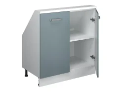 Móvel De Arrumação*Vicco Armário de cozinha para sótão inclinado -cinza 80x46x81.6 r-line Azul
