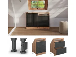 Sale Vicco Armário de cozinha para sótão inclinado casa de campo antracite 60x46x81.6 r-line Cinza antracite