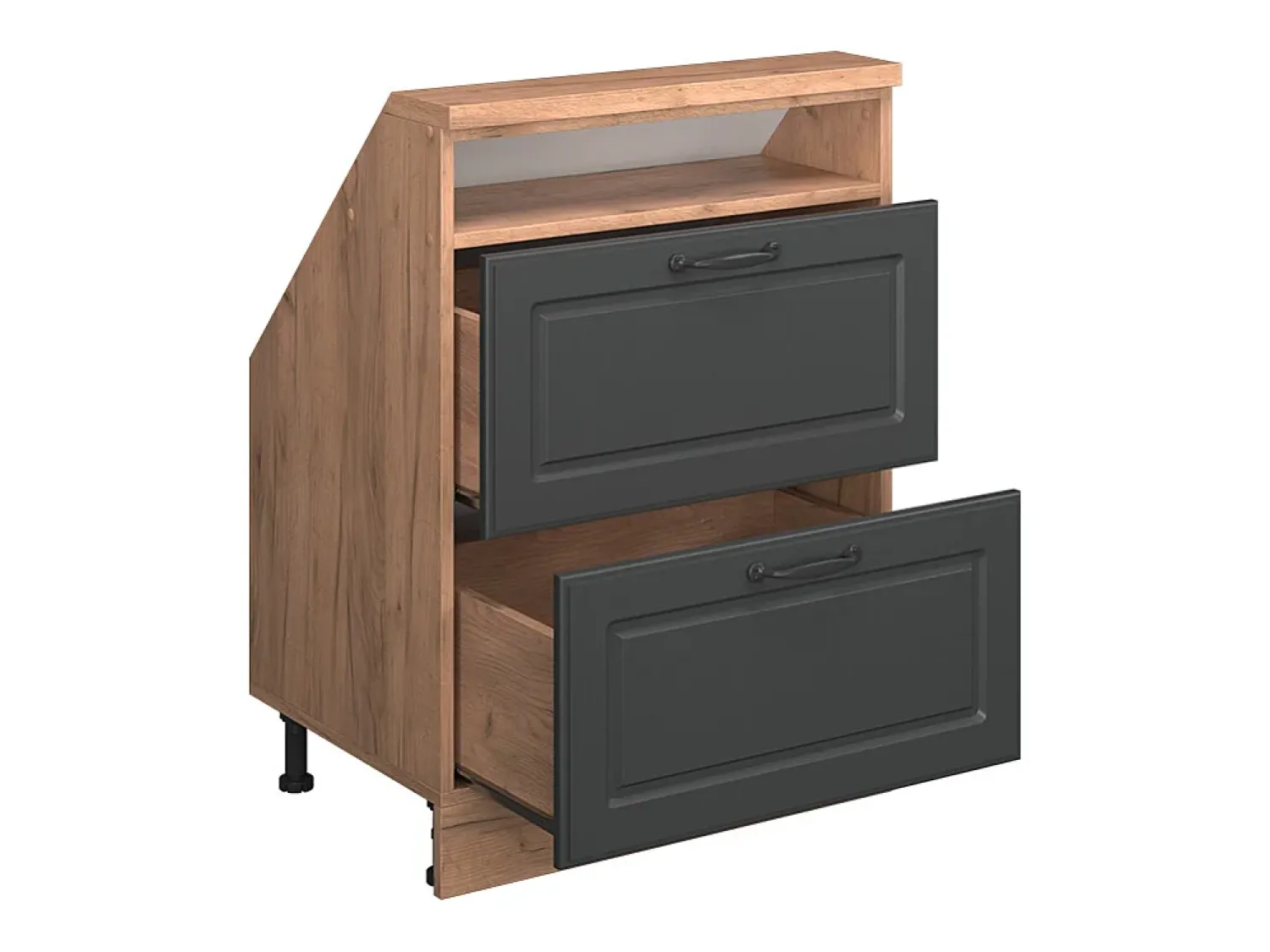 Sale Vicco Armário de cozinha para sótão inclinado casa de campo antracite 60x46x81.6 r-line Cinza antracite
