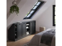 Discount Vicco Armário de cozinha para sótão inclinado casa de campo antracite 210x46x81.6 r-line Cinza antracite