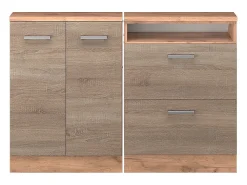 Outlet Vicco Armário de cozinha para sótão inclinado sonoma 120x46x81.6 r-line Natural claro