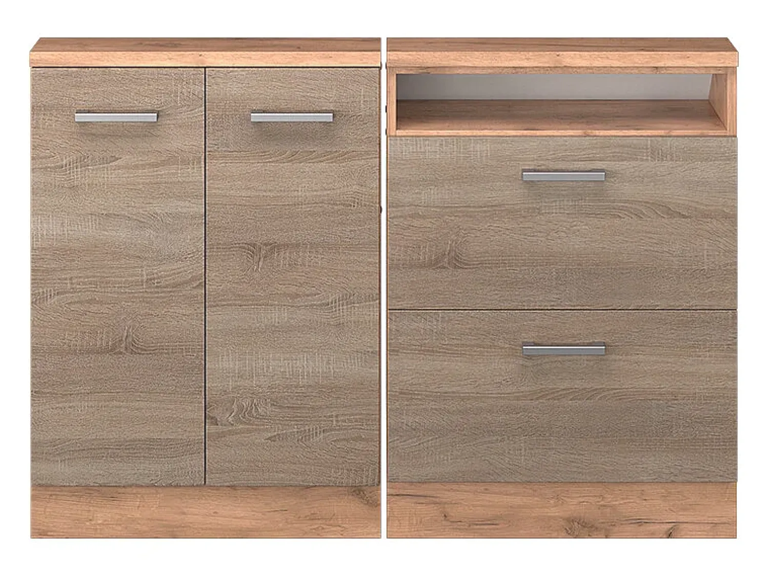 Outlet Vicco Armário de cozinha para sótão inclinado sonoma 120x46x81.6 r-line Natural claro